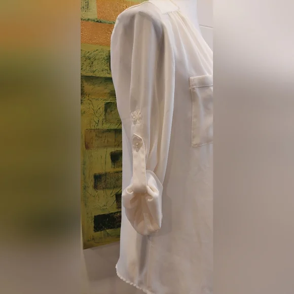 Express Cream Button Down Shirt - Picture 3 of 8